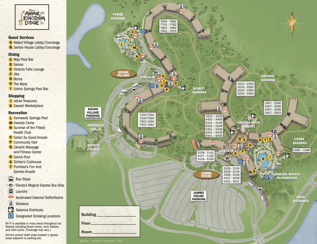 Disney's Animal Kingdom Lodge Map